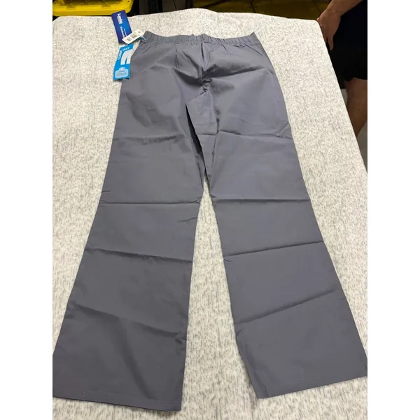 Landau Essentials Classic Fit Scrub Pants Steel Grey Drawstring Waist Small 8335 - Image 5