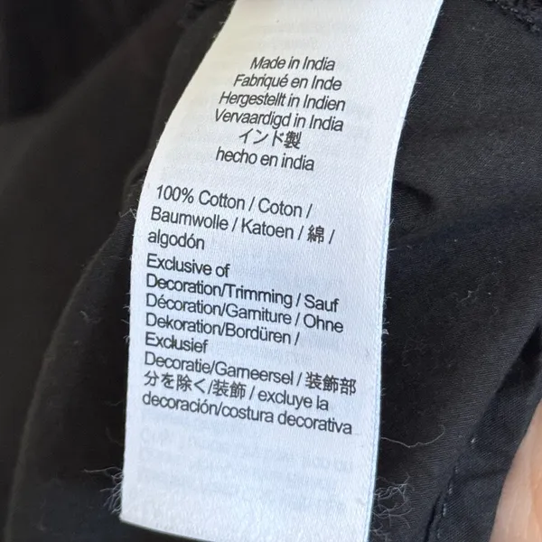 J. Crew Friday Cotton Poplin Dress Size Large Petite smocked Black - Image 9
