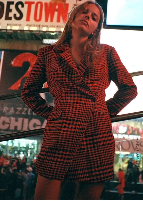 ZARA Red Houndstooth Jumpsuit Dress - Image 9