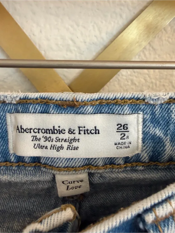 Abercrombie & Fitch The 90s Straight Ultra High Rise Curve Love Jeans 26 2 - Image 5