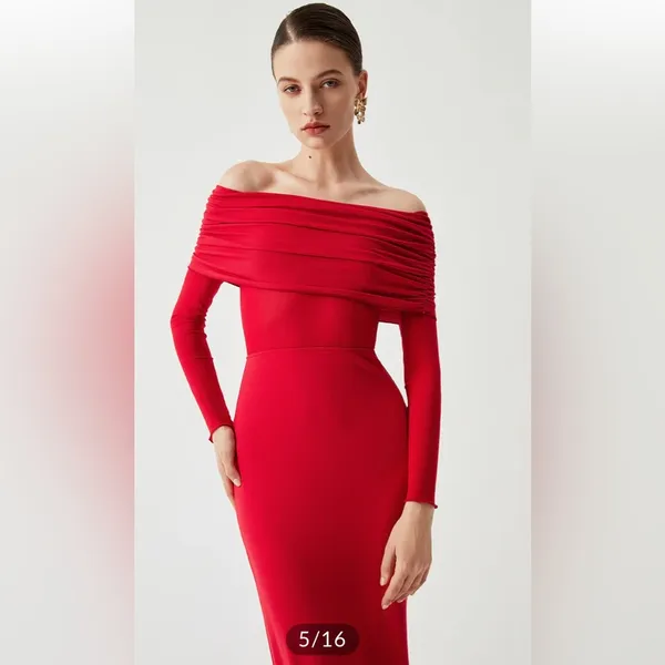 NWT Commense Red Off-Shoulder Dress - Image 2