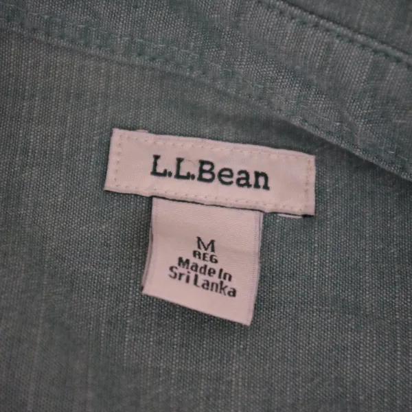 Ladies' LL Bean Green Stretch Cotton Long Sleeve Button Up Shirt Medium - Image 2
