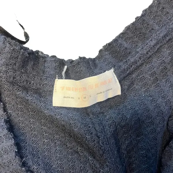 If You Be My Star I'll Be Your‎ Sky Women's Medium Navy Waffle Knit Blouse - Image 2