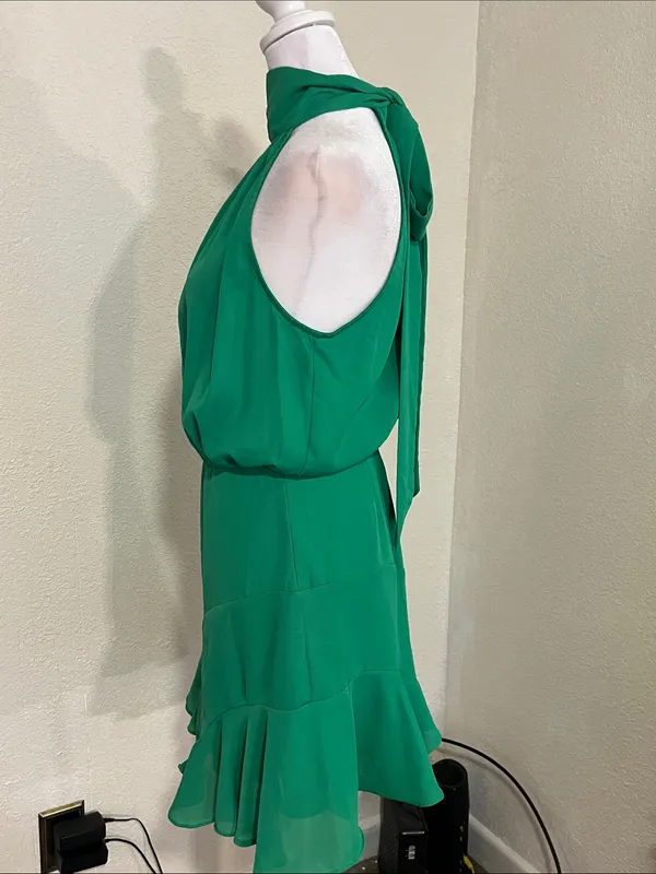 DO+BE Emerald Green Halter Mini Dress - Image 3