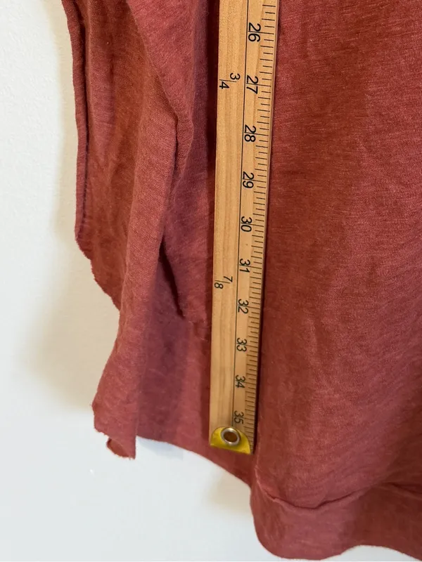 Free People Oversized Long Sleeve Tunic Top Size XS Orange Boho - Image 10