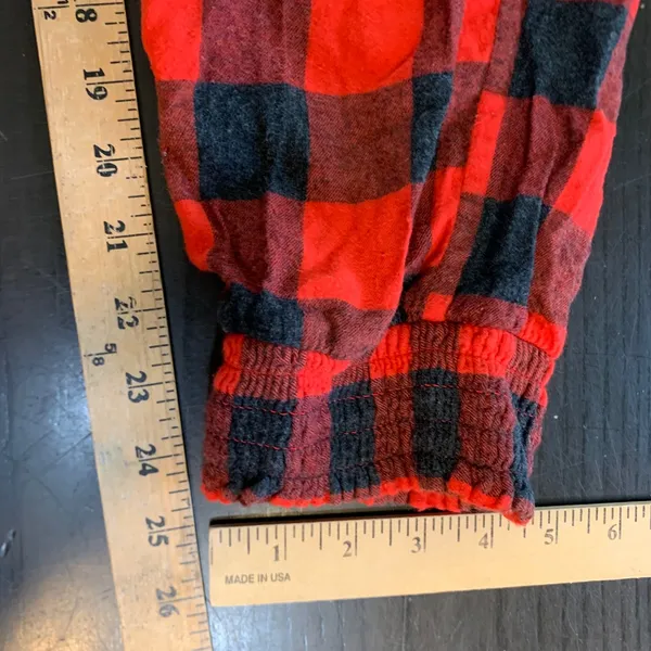 Aerie Red Black Buffalo Plaid Pajama Jogger Pants Womens Medium Cozy - Image 10