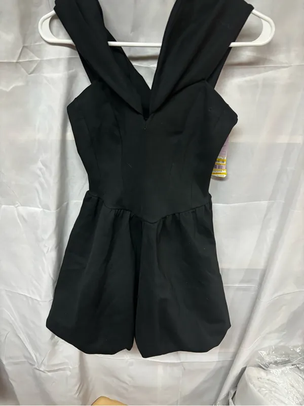 wild fable Black Sleeveless Mini Dress with V-Back - Image 2