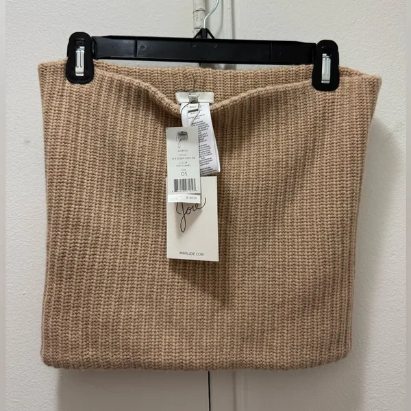 NWT Joie Cream Marica Wool Cashmere Infinity Cowl Neck Scarf Snood Soft Camel - Image 3