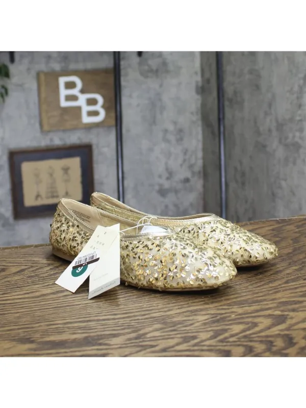 NWT A New Day Womens Sammie Shoes Sequin Ballet Flats 94685489 Gold Yellow 9M - Image 2