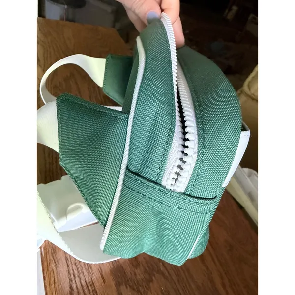 Athleta All About Large Canvas Belt Bag Green White Crossbody Waist Pack - Image 10