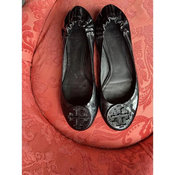 Tory Burch Black Leather Ballet Flats - Image 2