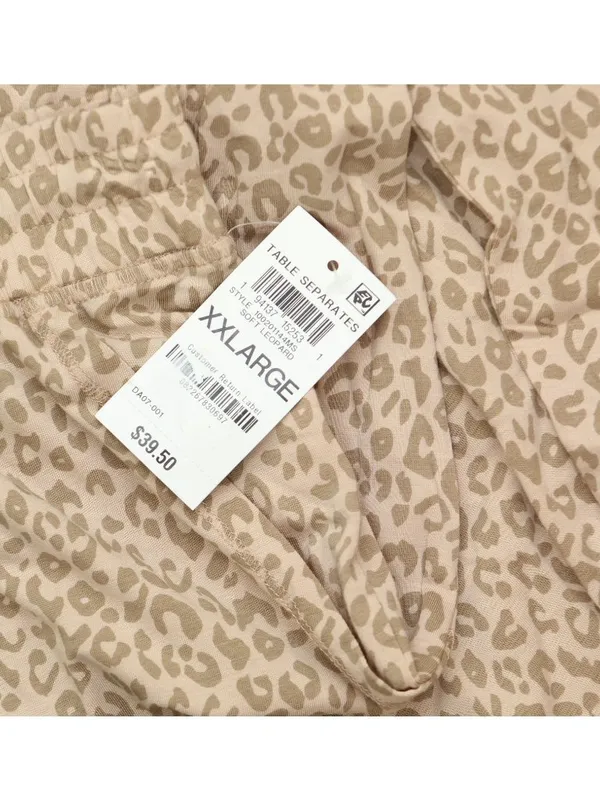 NWT State of Day Womens Knit Printed Jogger Pants Soft Leopard Brown 2XL - Image 5