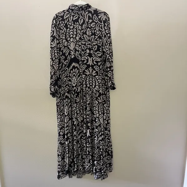Karyn‎ Sep Dress Long Boho Maxi Sheer Long Sleeve Shirt Button Front Peasant M - Image 7
