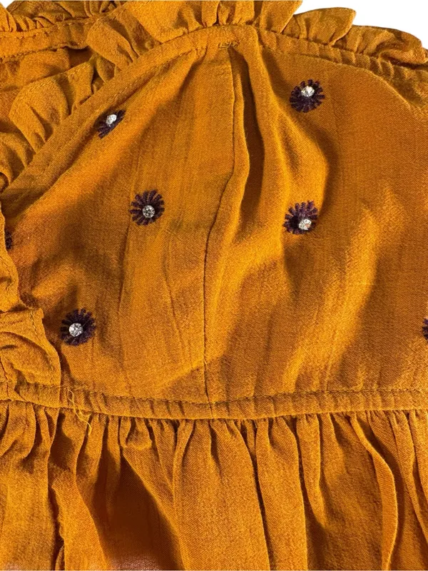 Intimately Free People On A Star Crop Cami Top M Beaded Floral Tie Strap Boho - Image 8