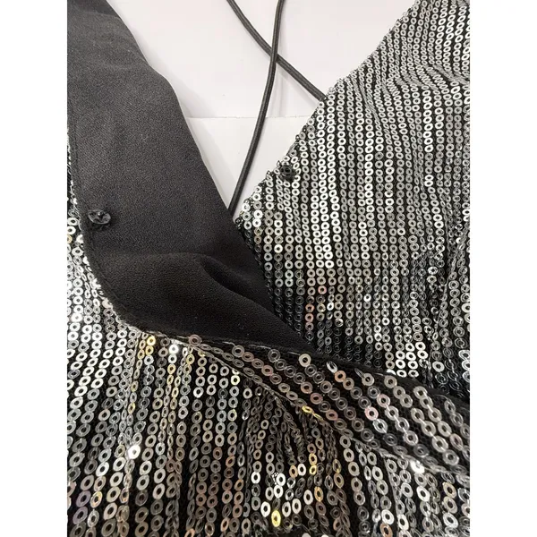 Showpo Disco Lights Playsuit Romper Sz 08 Silver Sequins Dance Festival Diva New - Image 5