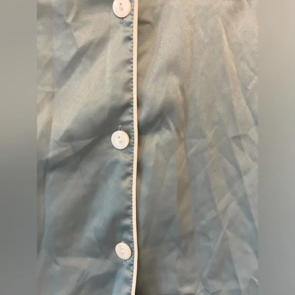 Serenedelicacy Women's Satin Button Down Short Sleeve Pajamas Top Size‎ L - Image 9