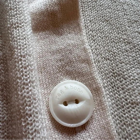 RAG & BONE Cream‎ Fine Wool Button Front Cardigan Size XS - Image 5