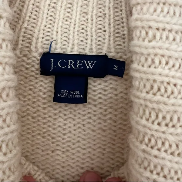 J.Crew 100% Wool Cable Knit Sweater - Image 8