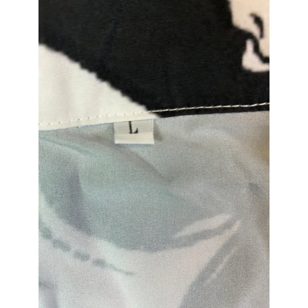 Black Ghost Print Pajama Set Women Large Long Sleeve Button Down Halloween PJs - Image 8