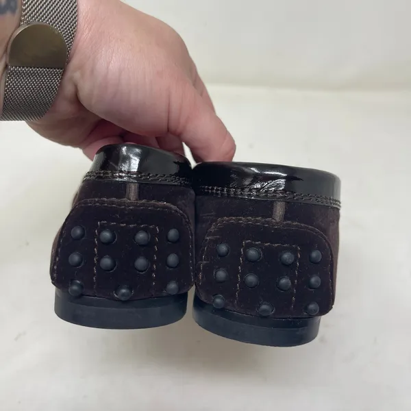 Tod’s Gommino Loafers in Chocolate Brown velvet sz 38 US 7 - Image 3