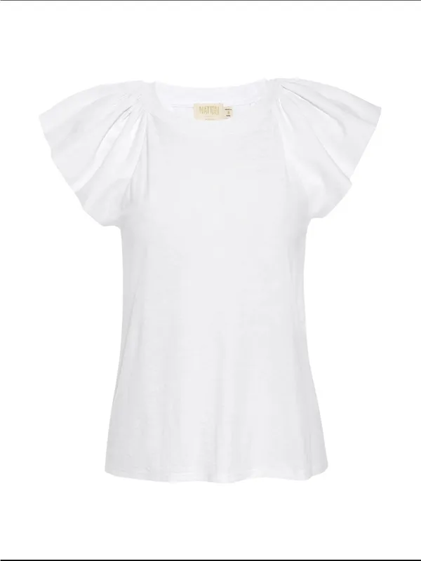NWOT Nation LTD white ruffle shoulder top - Image 3