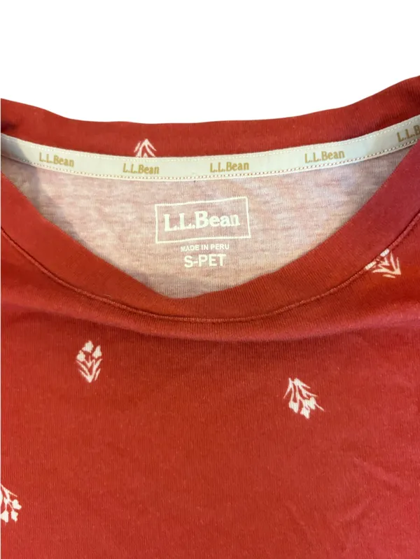 LL Bean Pajama Set Pima Cotton Modal Womens Size Small Petite Floral - Image 4