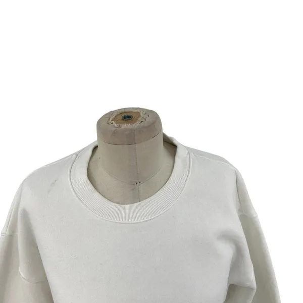 Aritzia Tna Cozy Fleece‎ Perfect Crew Sweatshirt Pullover White Size Large - Image 6