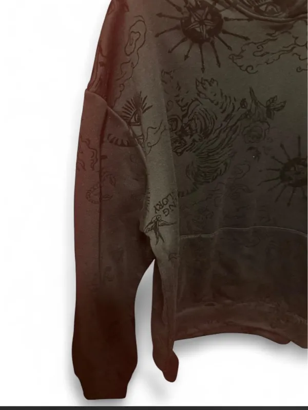 ASSC Tattoo Linework Cyberpunk Washed Black Hoodie Anti Social Social Club S - Image 4