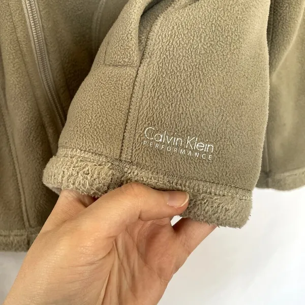 Calvin Klein performance brown beige fur lined jacket full‎ zip women's size M - Image 6