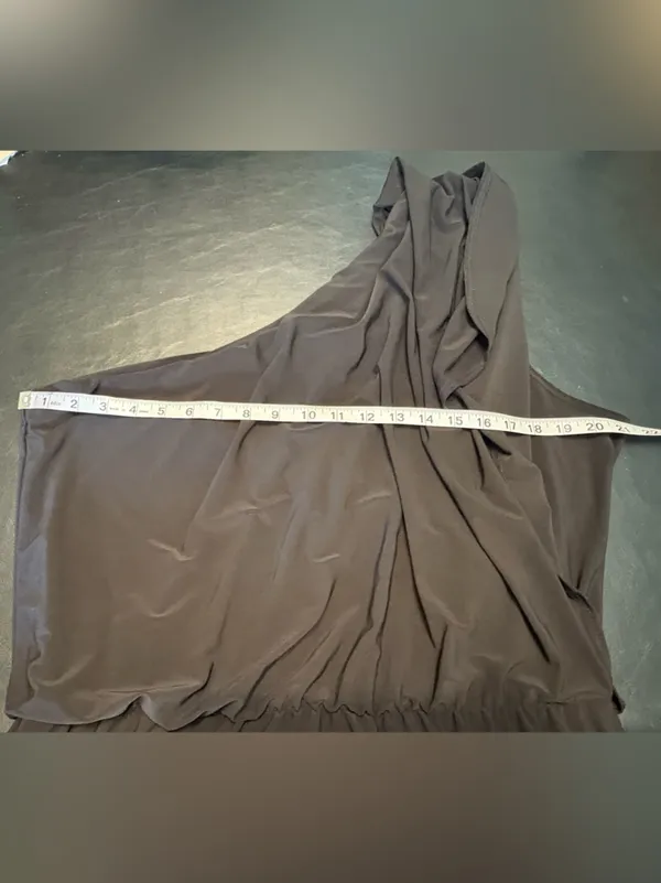 Annalee + Hope One-Shoulder Black Draped Cocktail Dress size XL - Image 5