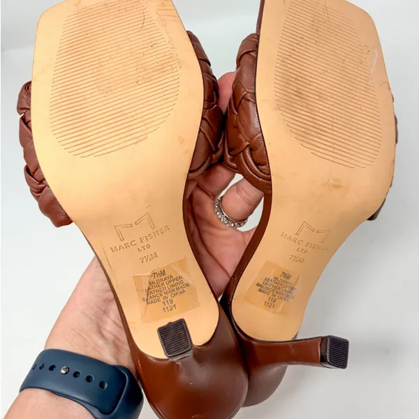 NWOT Marc Fisher Women's Draya Braided Mule Sandals Brown Size 7.5 - Image 7