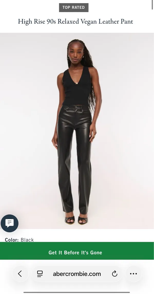 Abercrombie Leather 90s straight High-Rise Pants - Image 4
