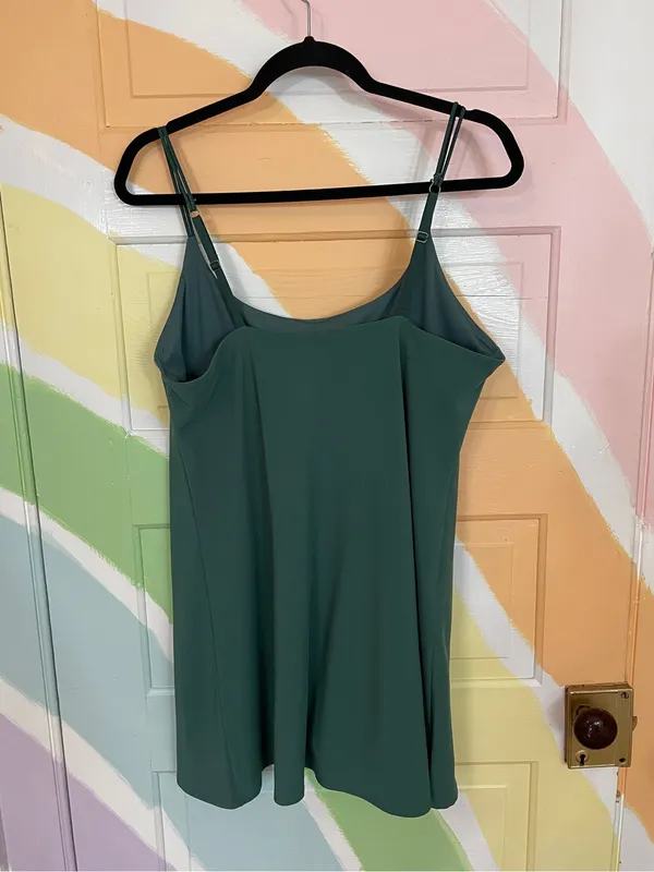 Abercrombie & Fitch Traveler Green Mini Dress Built in Shorts Sz L 🧡🎀 - Image 3