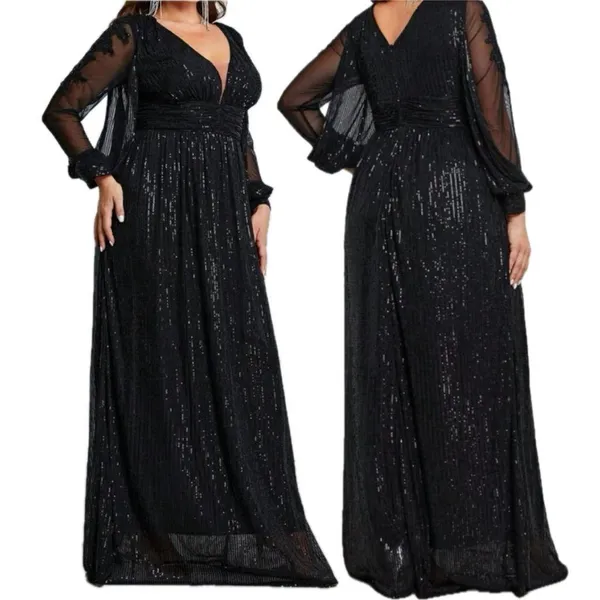 NWOT Sequined Formal Gown Black Size 16 - Image 3