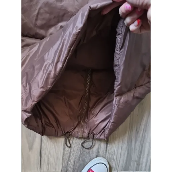 Quilted Sleeveless Puffer Vest — Mauve Brown - Image 5