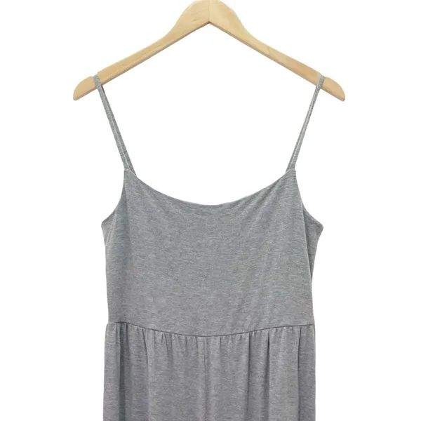 Quince Gray Tencel Jersey Wide Leg Jumpsuit Cami One Piece Sz Large Soft Stretch - Image 5