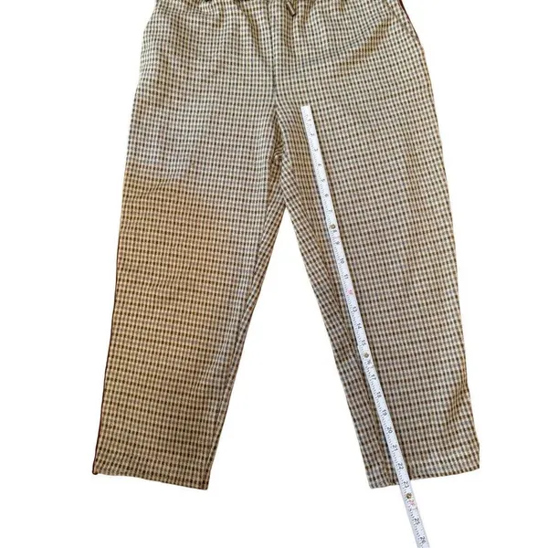 Maeve by Anthropologie Tan Plaid Pull on Pants Sz XS‎ - Image 9