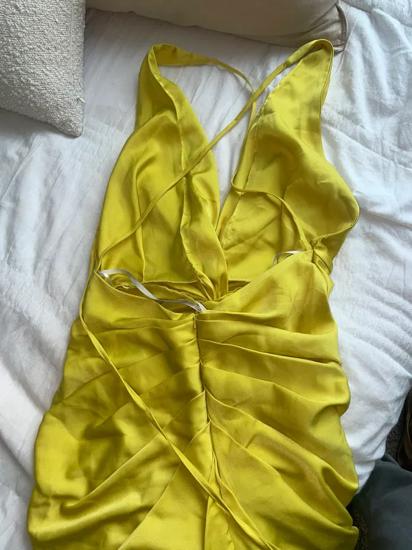 ASOS Yellow Formal Satin Dress - Image 7