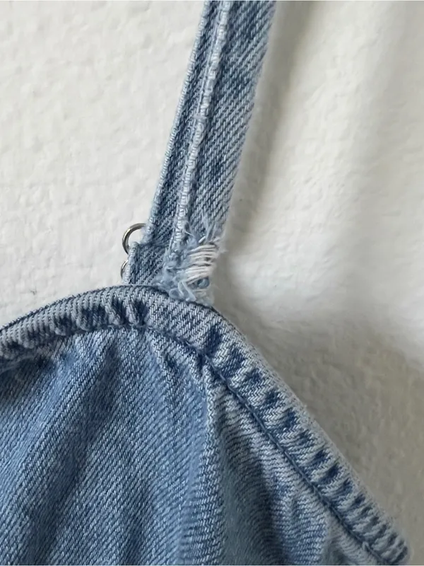 Anthropologie Damson Madder Lana Drop-Waist Mini Dress in Blue Denim - Image 6