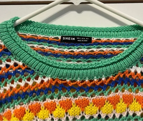 Multicolor Crochet Knit Sweater - Image 4