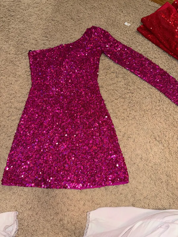 Sherri Hill Pink Sequin Dress - Image 4