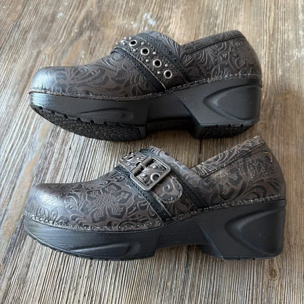 Nurse Mates Pillow Top Clogs Women’s Sz 9 Chelsea Metallic Paisley Shoes comfort - Image 5