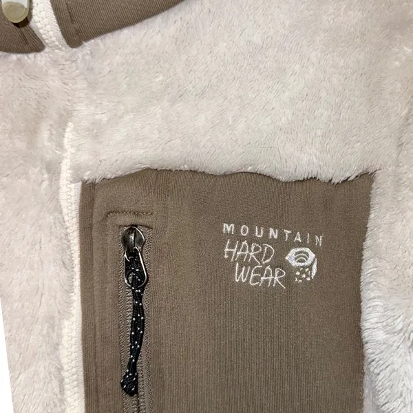 Mountain Hardwear Monkey Fleece Jacket Medium‎ Full Zip High Pile Sherpa Cream - Image 3
