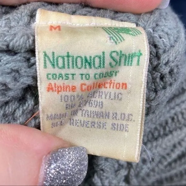 Vintage National Shirt Fair Isle Nordic Knit Sweater Alpine Ski Lodge Size M - Image 5
