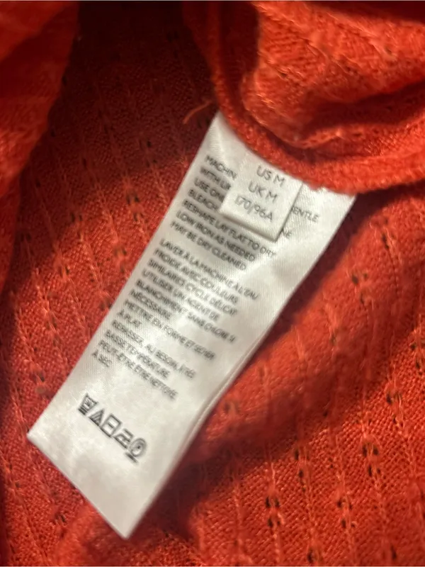 Maeve Anthropologie Addie Ruffled Hacci Pullover Sweater Orange Medium - Image 6