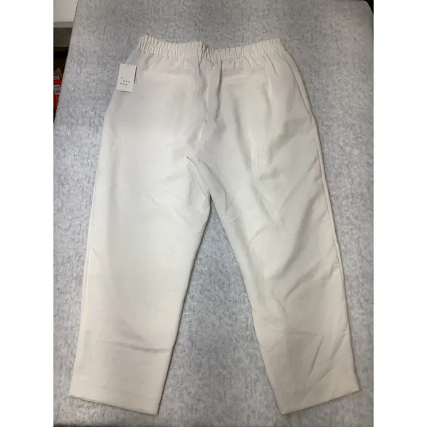 A New Day Womens XL High-Rise Pleated Tapered Ankle Pants Cream‎ White 018102752 - Image 5
