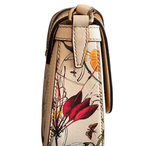Gucci Nice Flora All leather Crossbody in multicolor floral print - Image 4