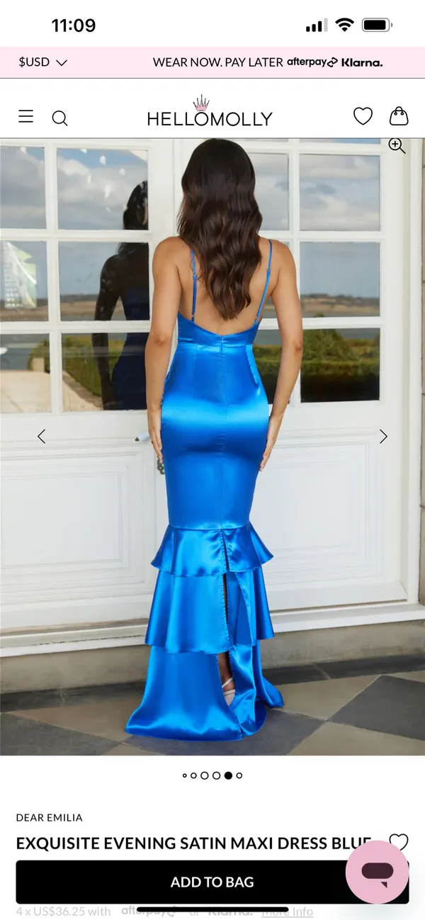 Hello Molly Satin blue dress - Image 5