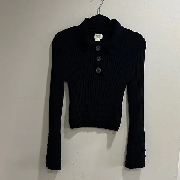 Maeve by Anthropologie Black Knit Top - Image 3