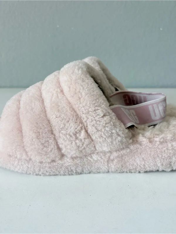 UGG Fluff Yeah Slide Women's Sheepskin Slipper Sandals Light Pink Size 9 - Image 5